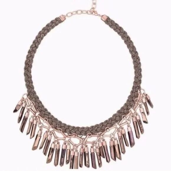 stella & dot ~ bronze shimmering bora fringeβnecklace - Picture 9 of 13
